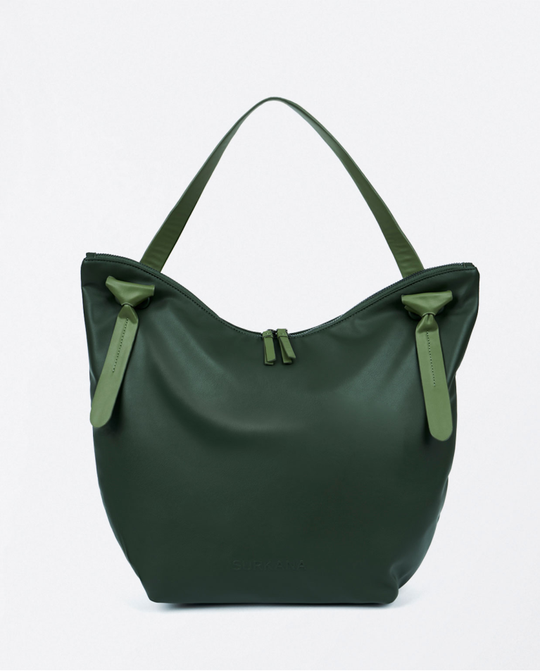 surkana Tote bag de piel vegana Kaki Último día