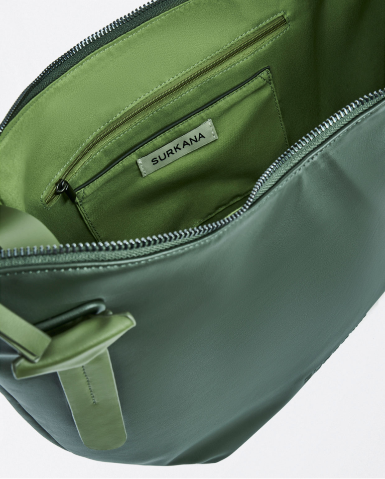 surkana Tote bag de piel vegana Kaki Último día