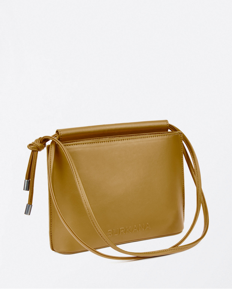 surkana Bandolera de piel vegana Camel Precio de fábrica