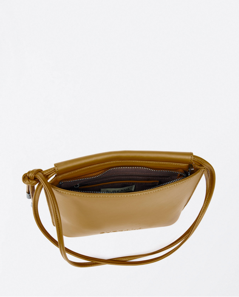 surkana Bandolera de piel vegana Camel Precio de fábrica