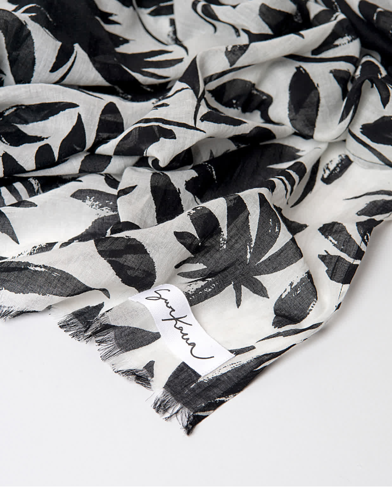 surkana Pañuelo foulard algodón estampado Negro Superdescuento