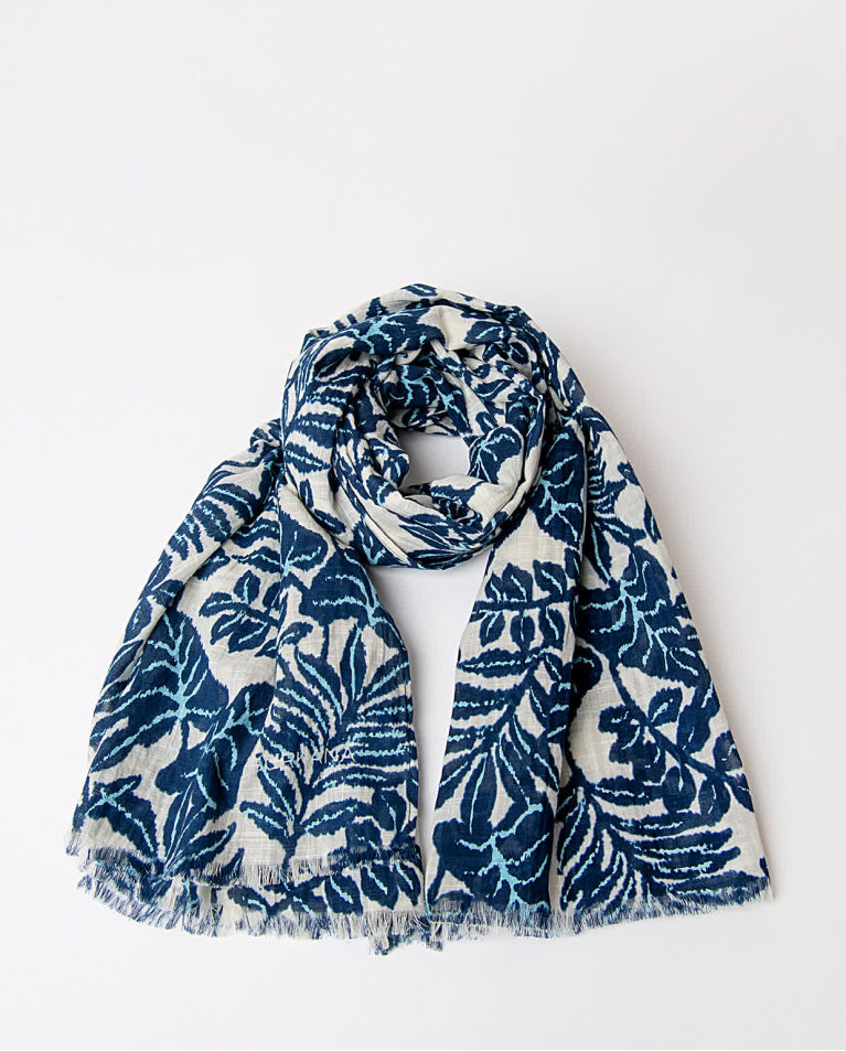 surkana Pañuelo foulard algodón estampado Azul Ahorra y exporta