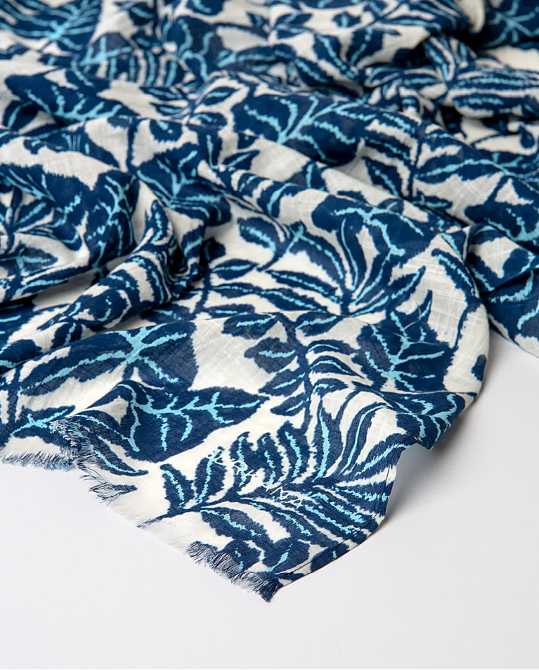 surkana Pañuelo foulard algodón estampado Azul Ahorra y exporta