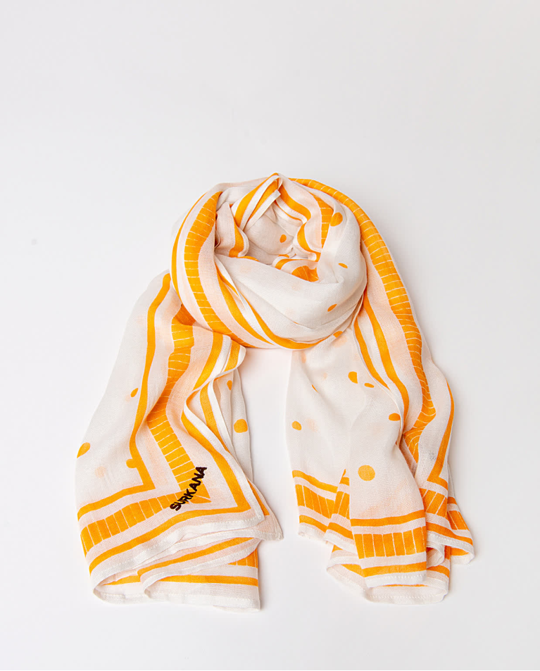 surkana Pañuelo foulard estampado Beige Oferta exclusiva