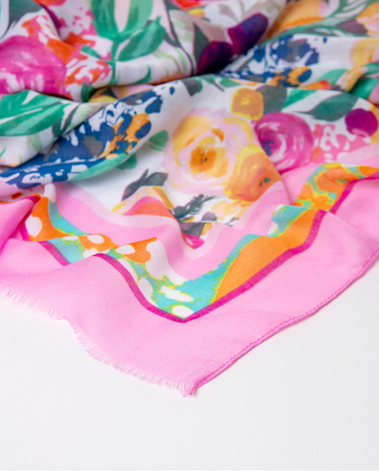 surkana Pareo rectangular estampado Rosa Precio ultrabajo