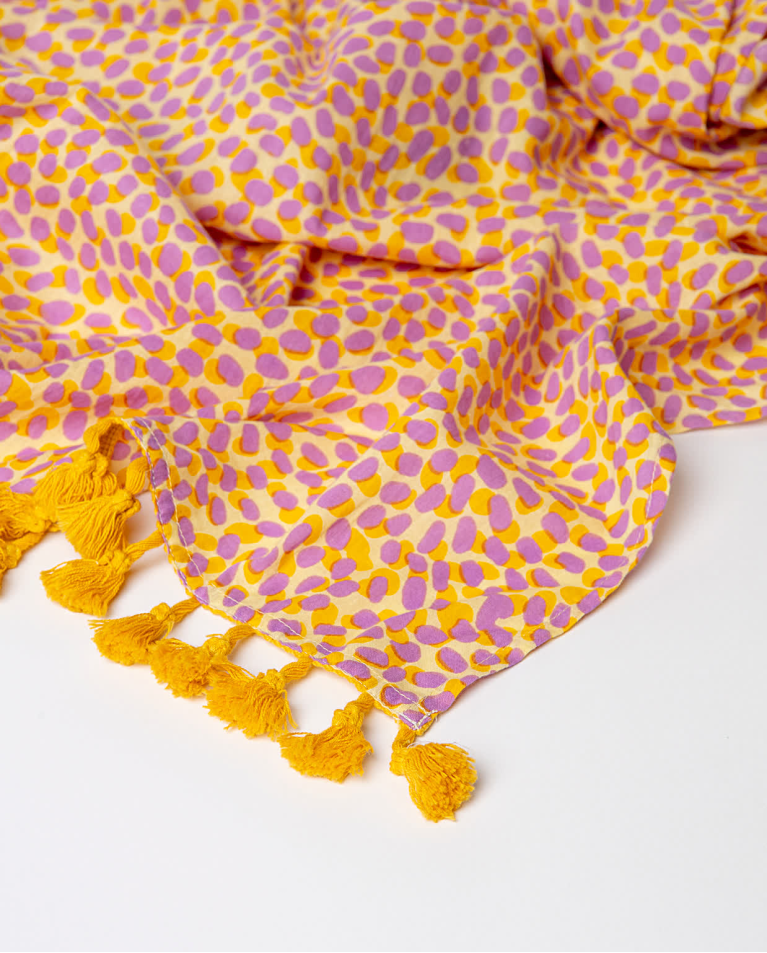 surkana Pareo algodón estampado Amarillo Venta caliente