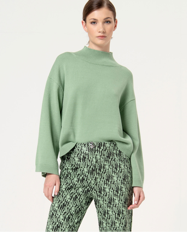surkana Pantalón flare elástico estampado Kaki Ventas relámpago