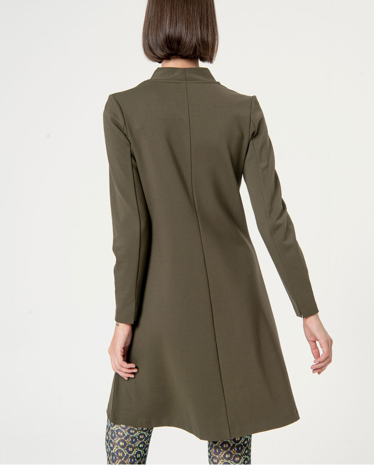 surkana Vestido elástico recto y corto Kaki Tienda