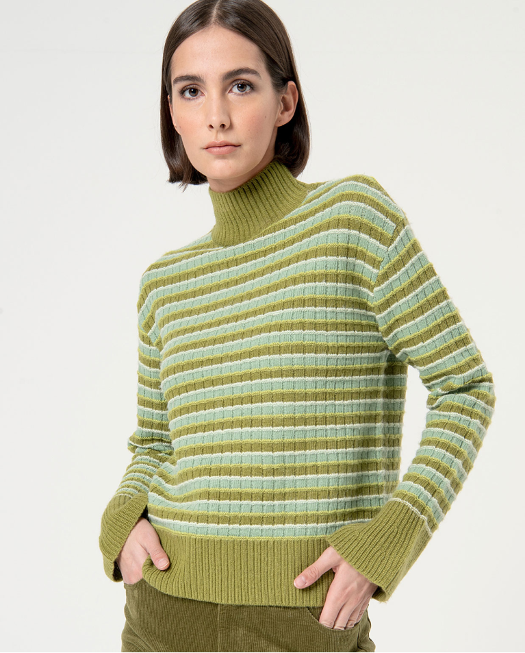 surkana Jersey lana estructura a rayas Verde