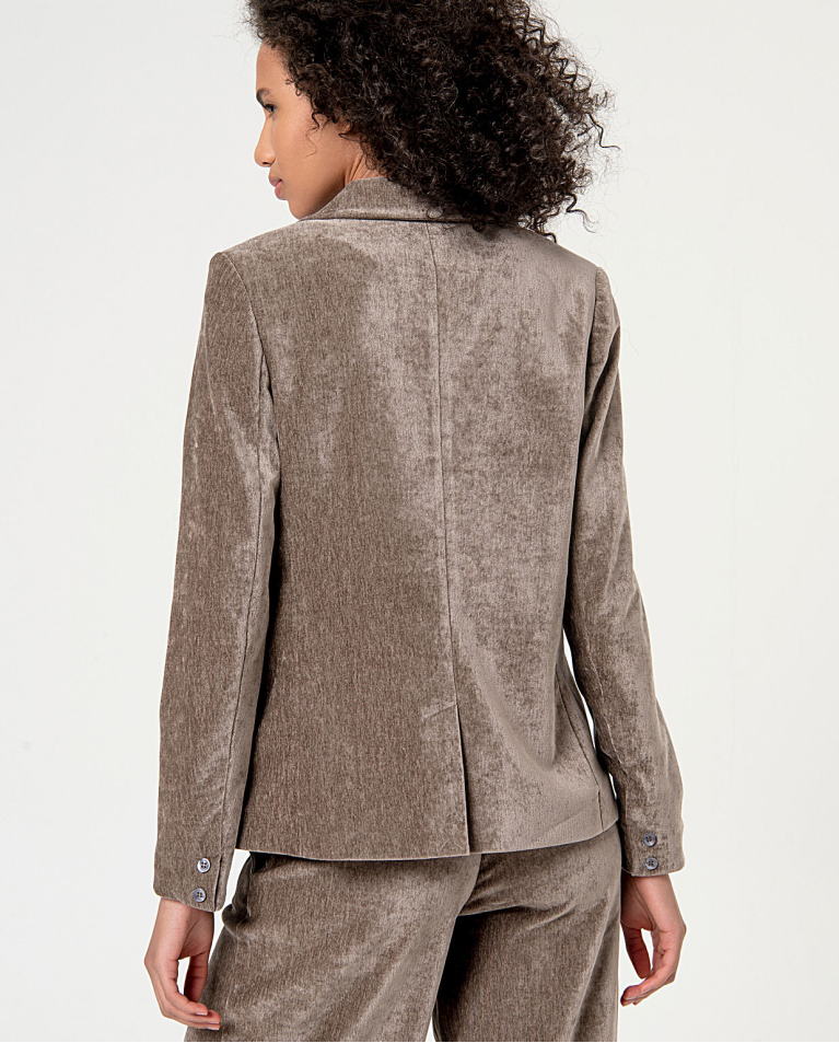surkana Blazer elástica de terciopelo lisa Piedra Rebajas online