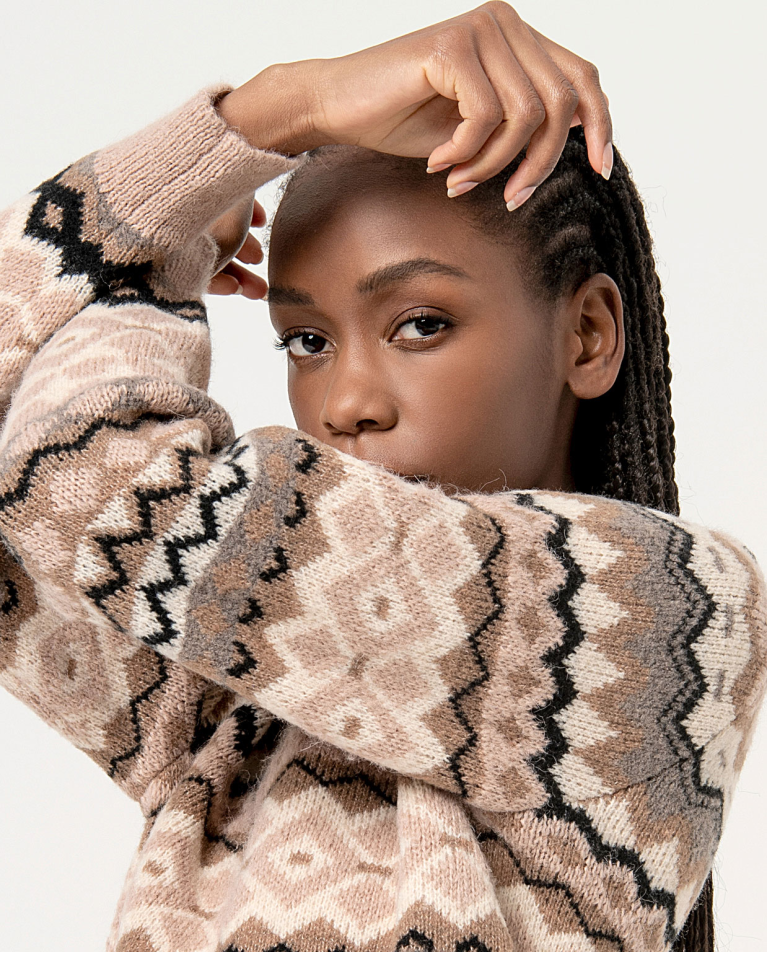 surkana Jersey jacquard rombos Piedra Oferta especial