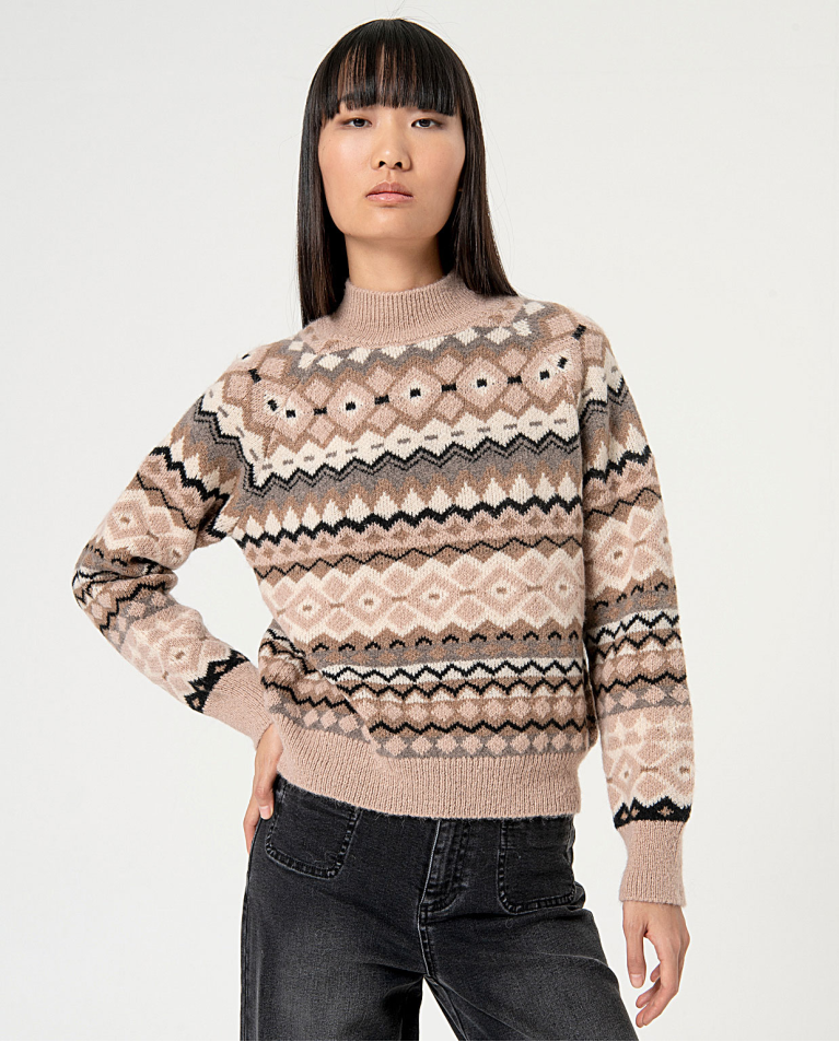 surkana Jersey jacquard rombos Piedra