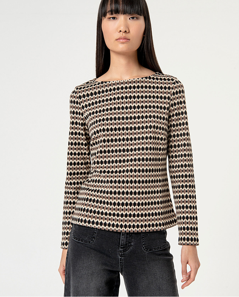 surkana Camiseta manga larga jacquard Negro