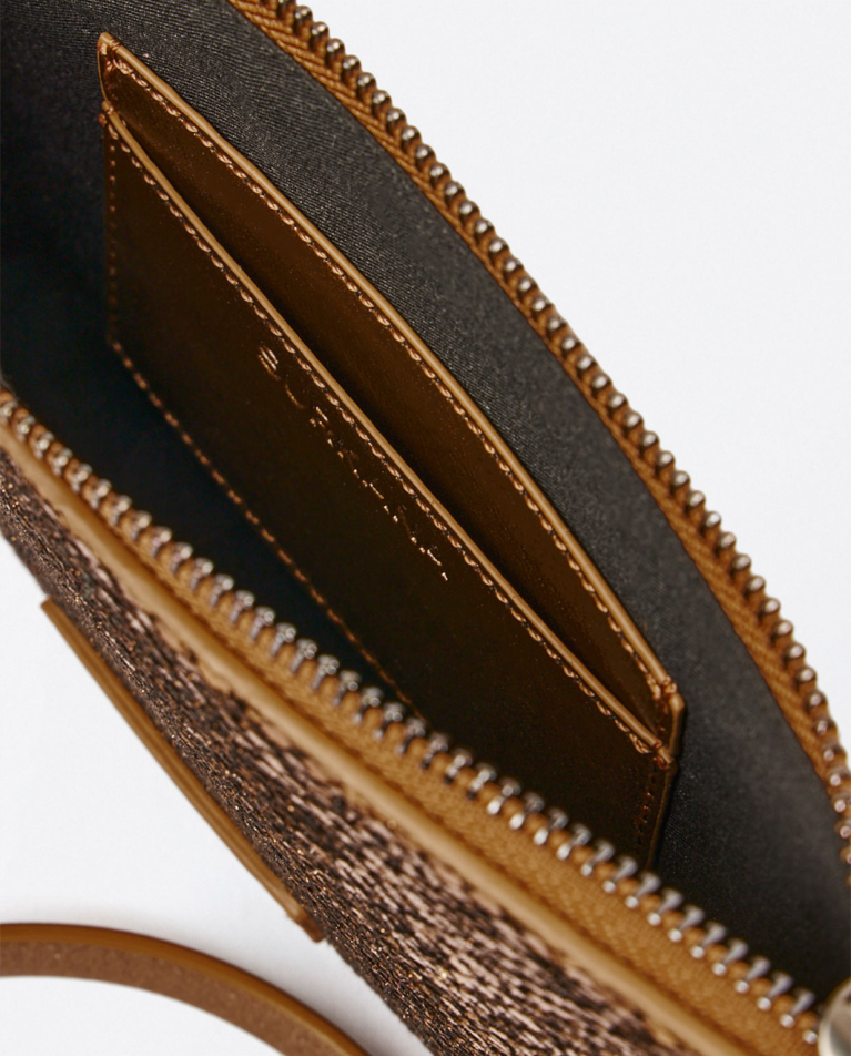 surkana Clutch metalizado con asa Cobre Superdescuento