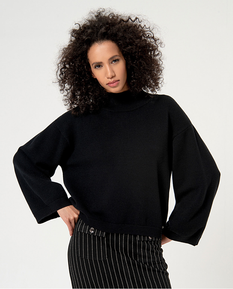 surkana Jersey oversize punto grueso Negro