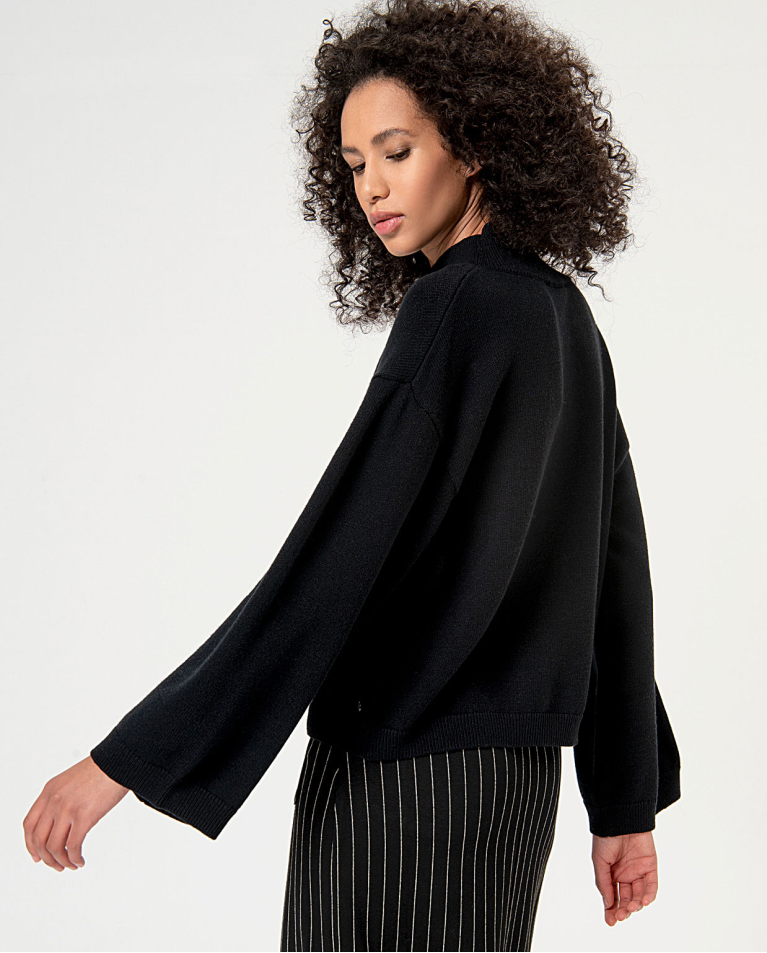surkana Jersey oversize punto grueso Negro En oferta