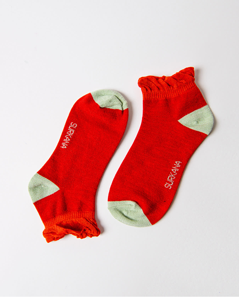 surkana Calcetín cortos de lurex Rojo