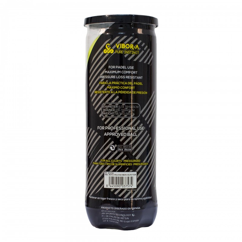 vibora BOTE 3 PELOTAS PÁDEL VIBOR-A ELITE TOUR Precio de fábrica
