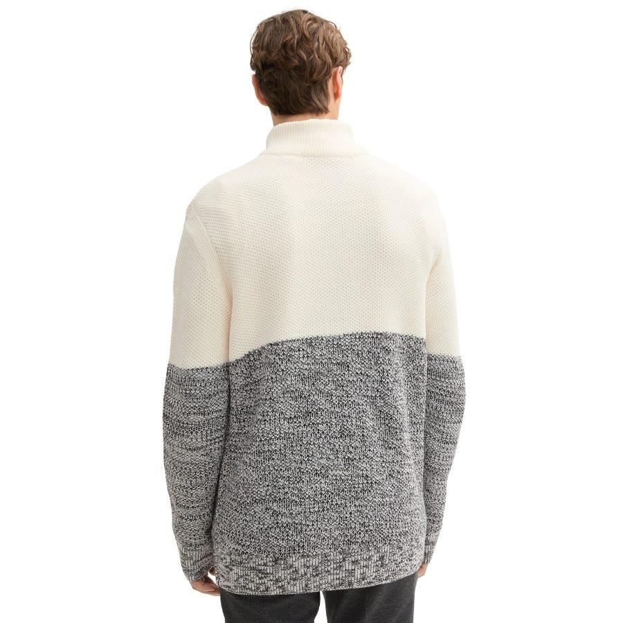 wala Jerseys Tom tailor Twotone Knitted Troyer Flat Knit Tops Solo hoy
