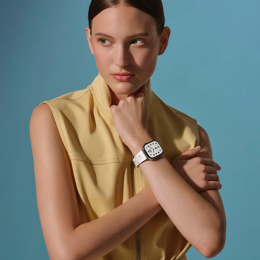 Hermès Caja Series 10 & Correa Apple Watch Hermès Single Tour 42 mm Hebilla desplegable Kilim Precio ultrabajo