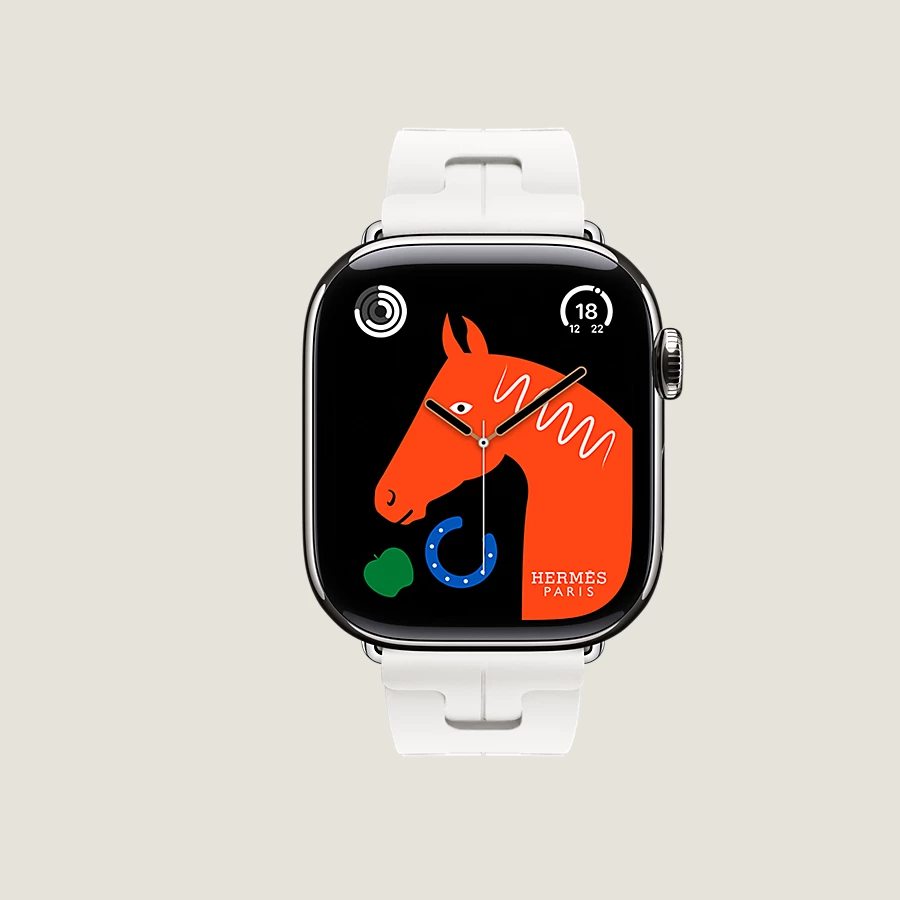 Hermès Caja Series 10 & Correa Apple Watch Hermès Single Tour 42 mm Hebilla desplegable Kilim Precio ultrabajo