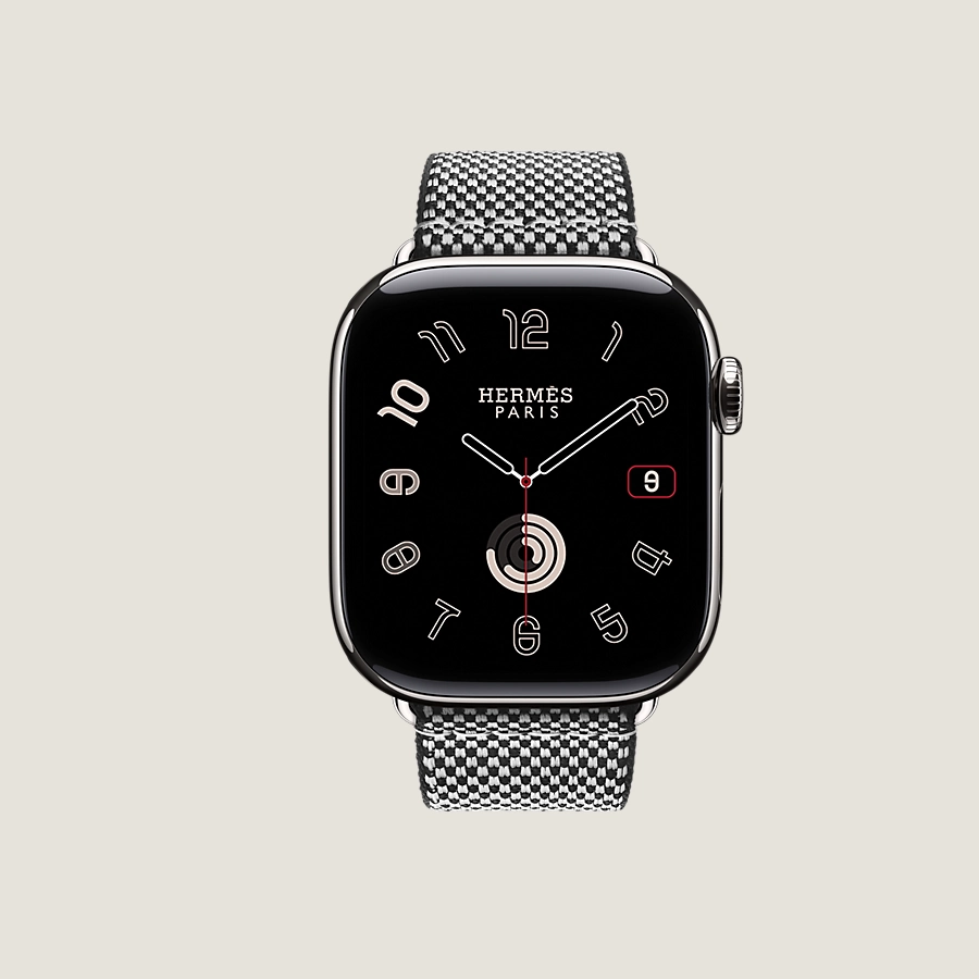 Hermès Caja Series 10 & Correa Apple Watch Hermès Single Tour 42 mm Toile H 2025