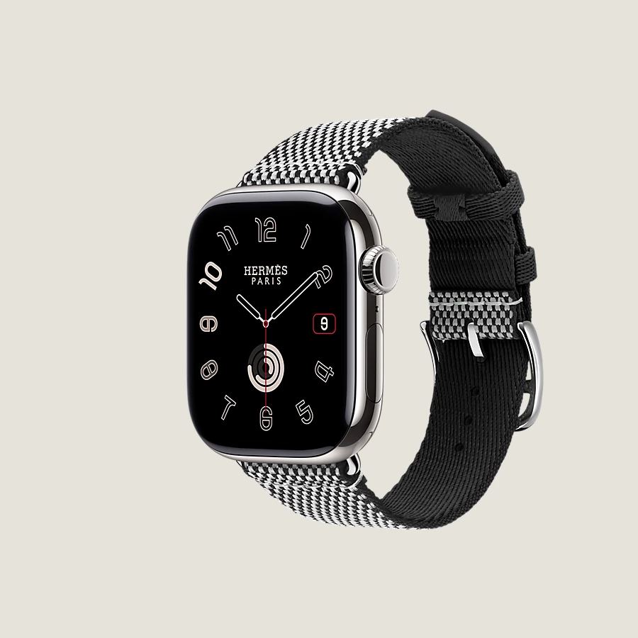 Hermès Caja Series 10 & Correa Apple Watch Hermès Single Tour 42 mm Toile H 2025
