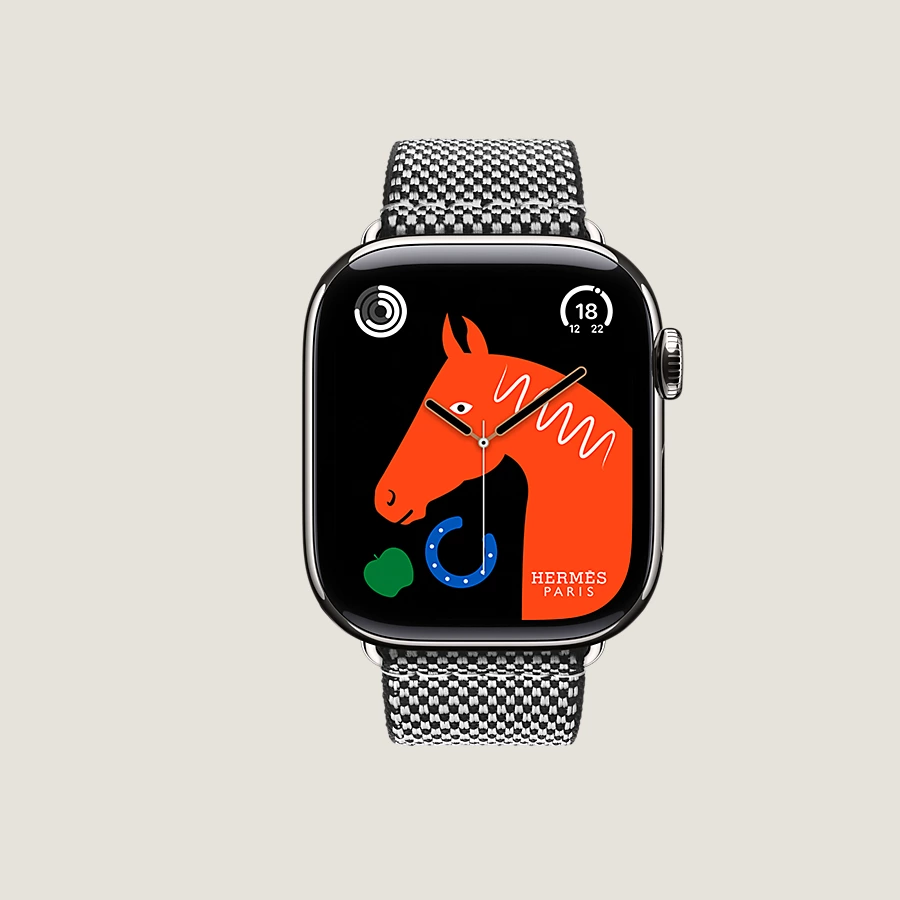 Hermès Caja Series 10 & Correa Apple Watch Hermès Single Tour 42 mm Toile H 2025