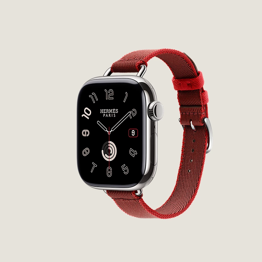 Hermès Caja Series 10 & Correa Apple Watch Hermès Single Tour 42 mm Twill Jump Attelage Rebajas de fábrica