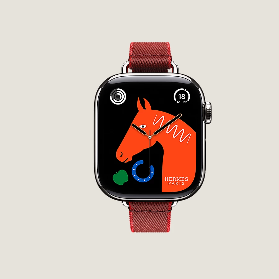 Hermès Caja Series 10 & Correa Apple Watch Hermès Single Tour 42 mm Twill Jump Attelage Rebajas de fábrica