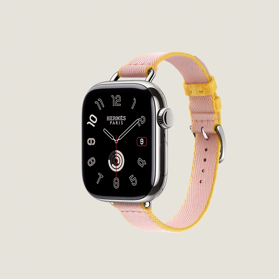 Hermès Caja Series 10 & Correa Apple Watch Hermès Single Tour 42 mm Twill Jump Attelage Los más vendidos