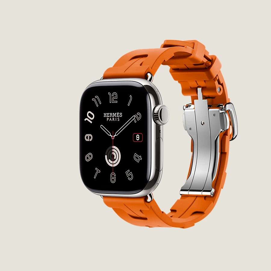 Hermès Caja Series 10 & Correa Apple Watch Hermès Single Tour 42 mm Hebilla desplegable Kilim Ventas relámpago