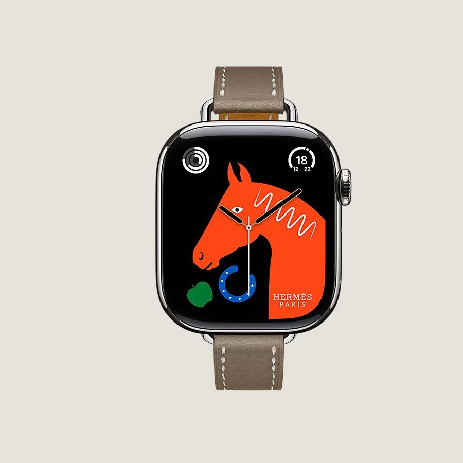 Hermès Caja Series 10 & Correa Apple Watch Hermès Single Tour 42 mm Attelage Tienda