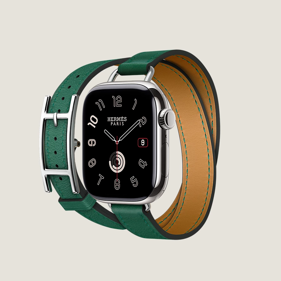 Hermès Caja Series 10 & Correa Apple Watch Hermès Double Tour 42 mm Hapi Attelage Mejor oferta
