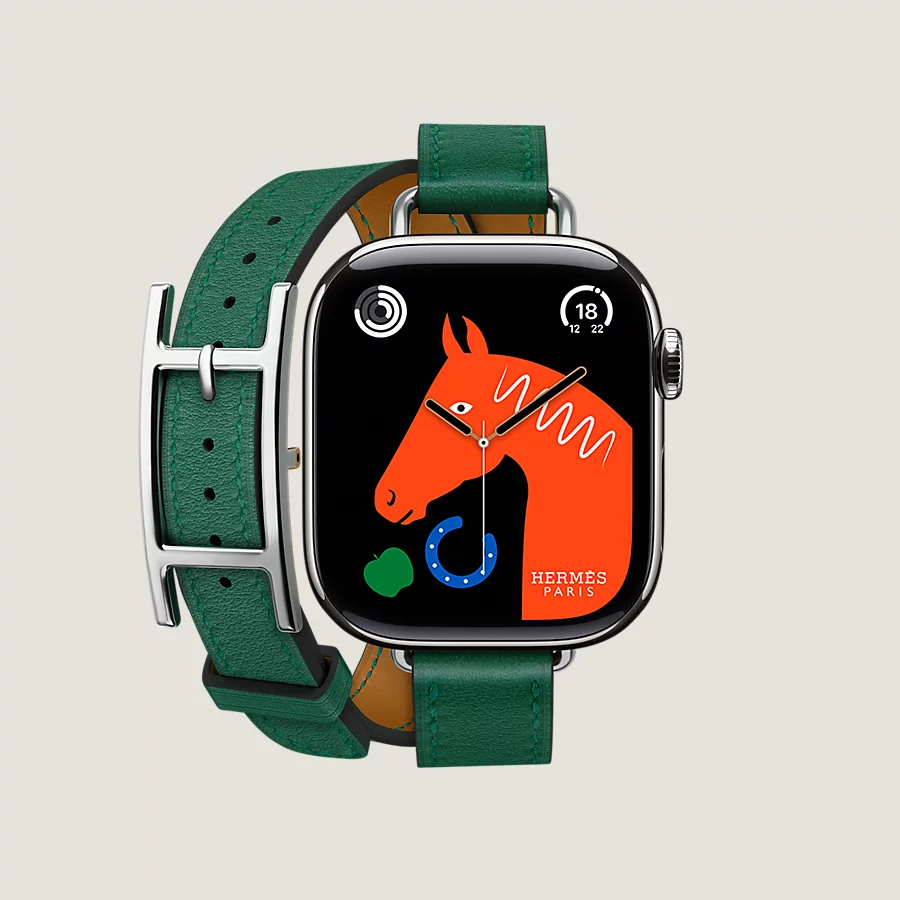 Hermès Caja Series 10 & Correa Apple Watch Hermès Double Tour 42 mm Hapi Attelage Mejor oferta