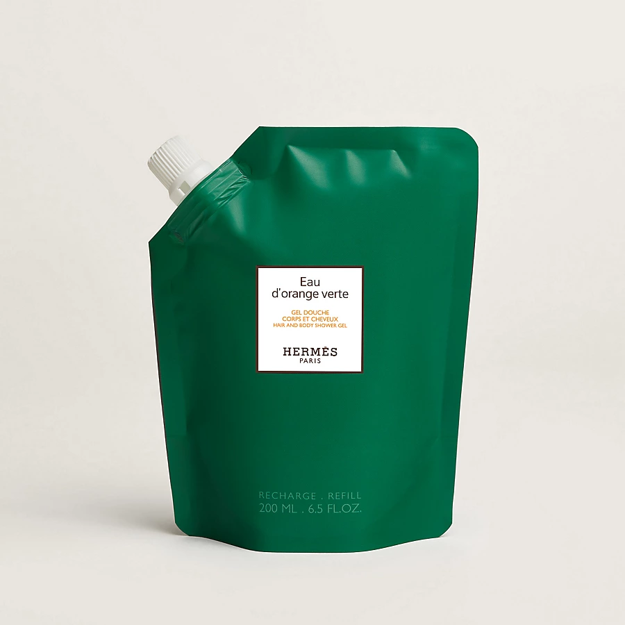 Hermès Eau d'orange verte Recarga de gel de ducha para cuerpo y cabello - 200 ml Grandes ahorros