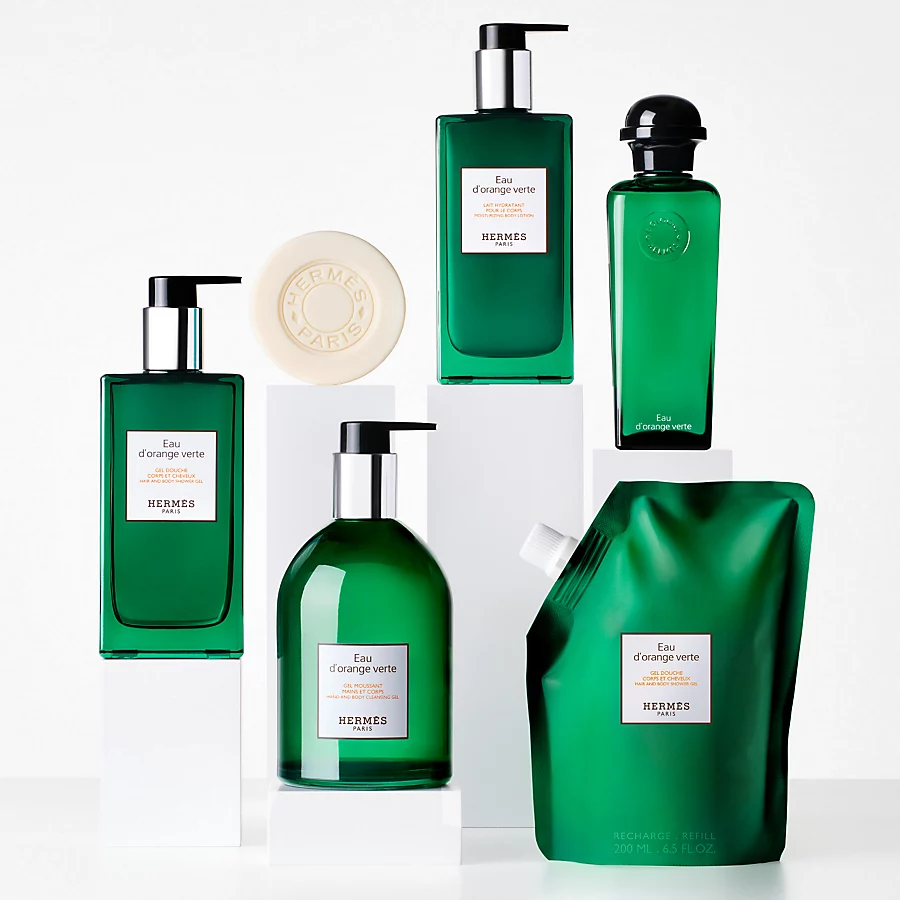 Hermès Eau d'orange verte Recarga de gel de ducha para cuerpo y cabello - 200 ml Grandes ahorros