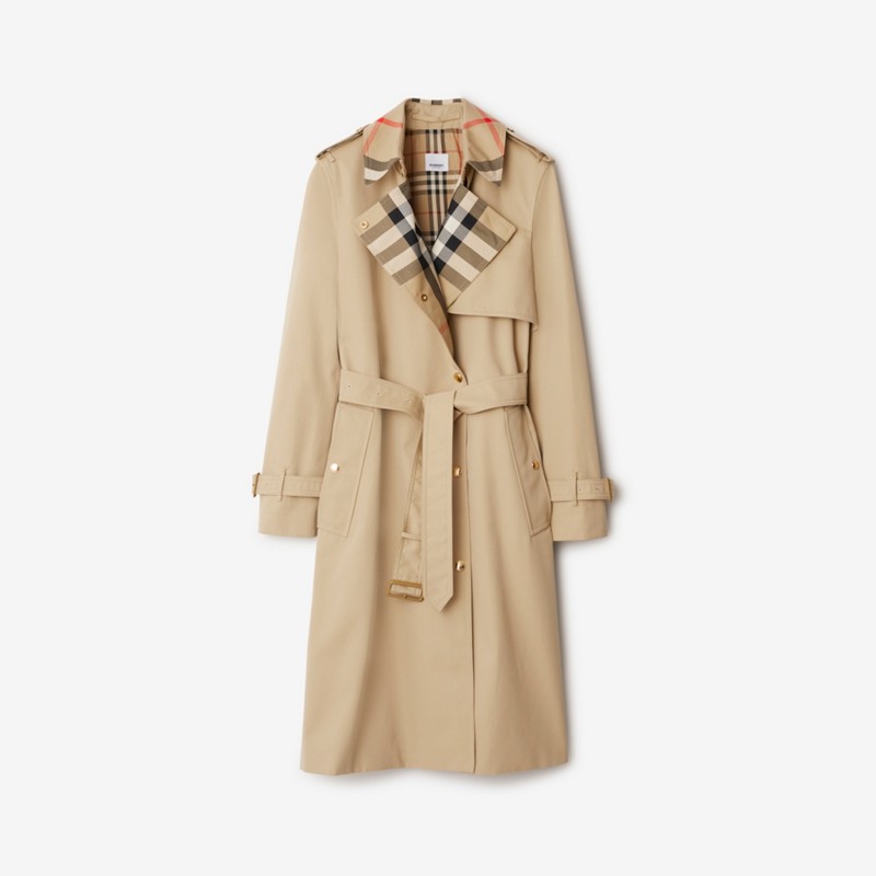 Burberry Trench coat largo en gabardina con cuello CheckPrecio 2.250 00 € Grandes ahorros