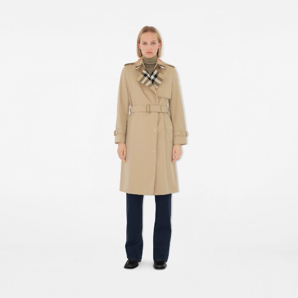 Burberry Trench coat largo en gabardina con cuello CheckPrecio 2.250 00 € Grandes ahorros