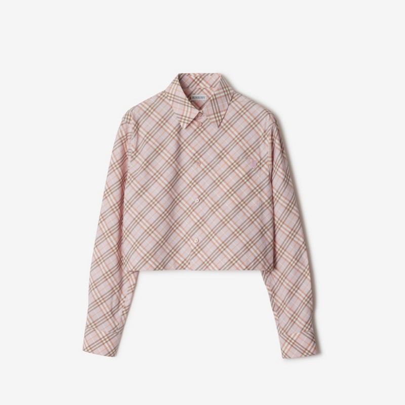 Burberry Camisa cropped en algodón CheckPrecio 620 00 € Corte estándar Promoción trimestral