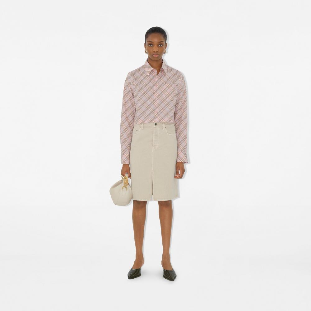 Burberry Camisa cropped en algodón CheckPrecio 620 00 € Corte estándar Promoción trimestral