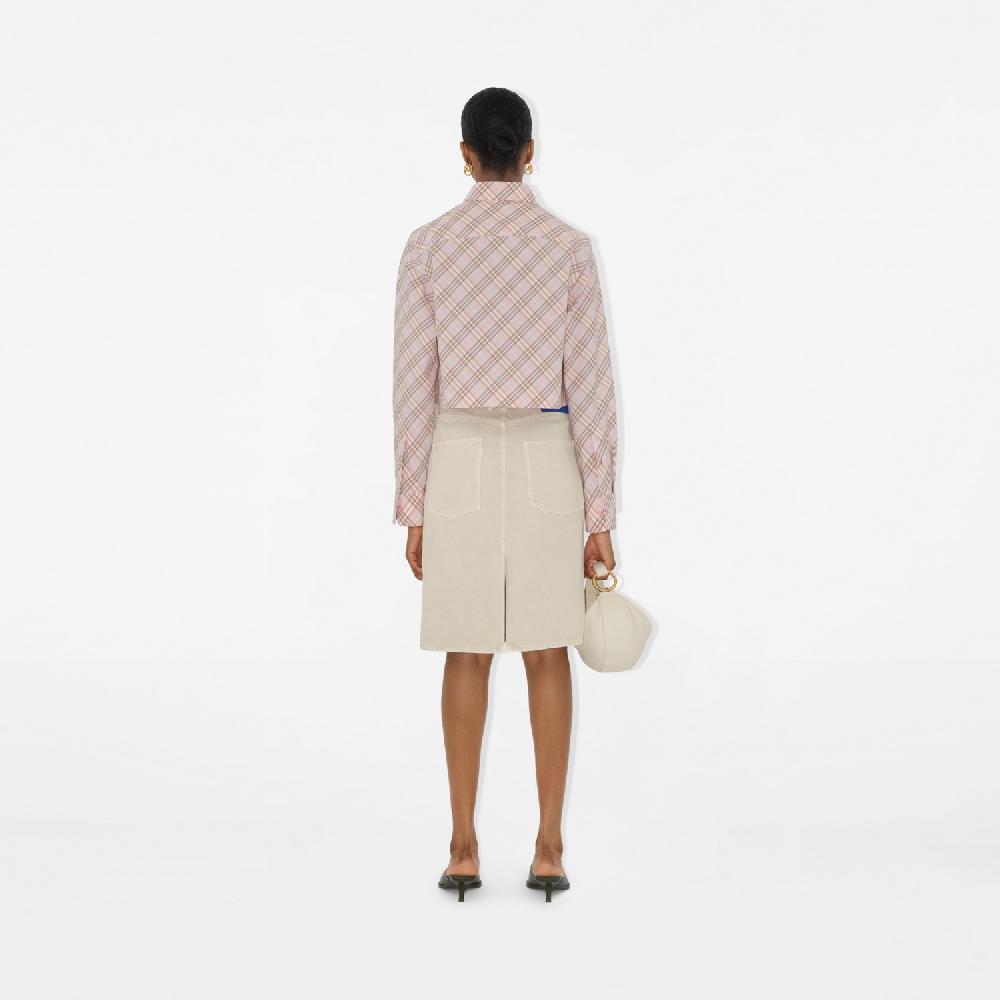 Burberry Camisa cropped en algodón CheckPrecio 620 00 € Corte estándar Promoción trimestral