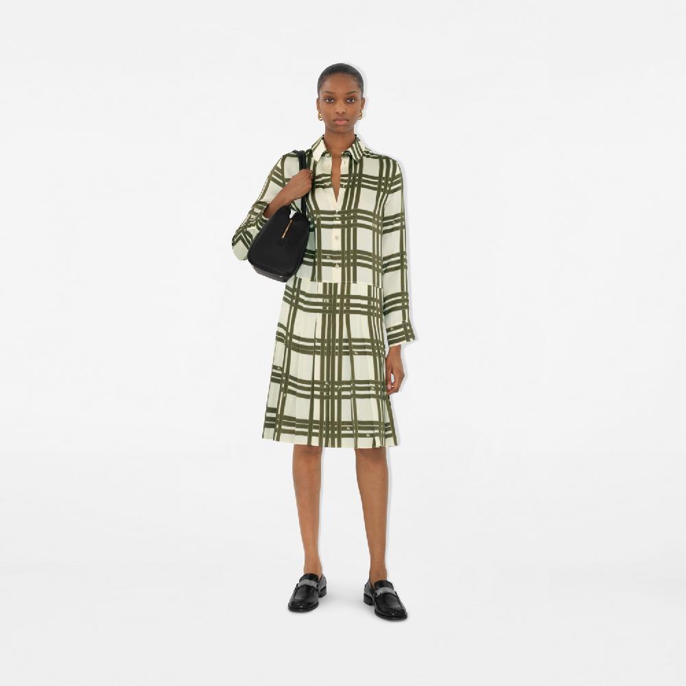Burberry Vestido en seda a cuadros con motivo Check RibbonPrecio 2.590 00 € Superdescuento