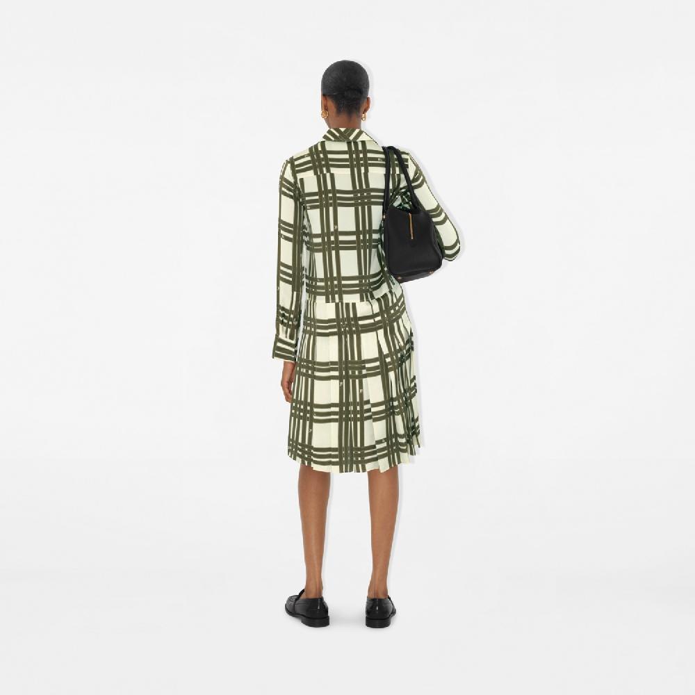 Burberry Vestido en seda a cuadros con motivo Check RibbonPrecio 2.590 00 € Superdescuento