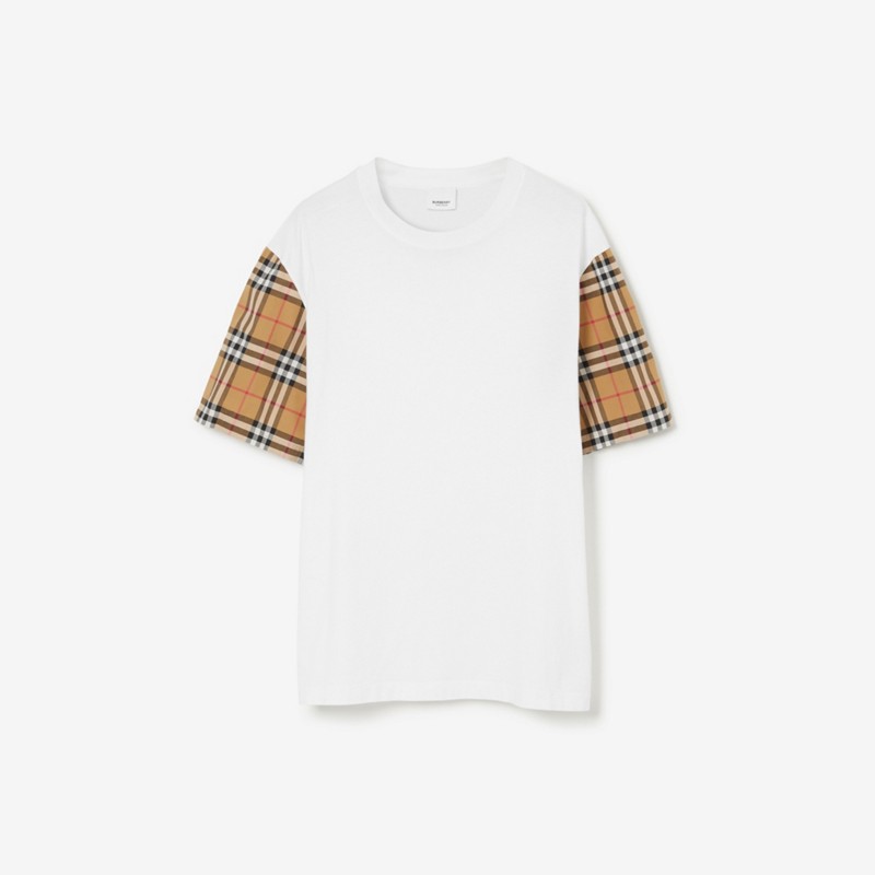 Burberry Camiseta en algodón con mangas CheckPrecio 450 00 € Extragrande Última moda