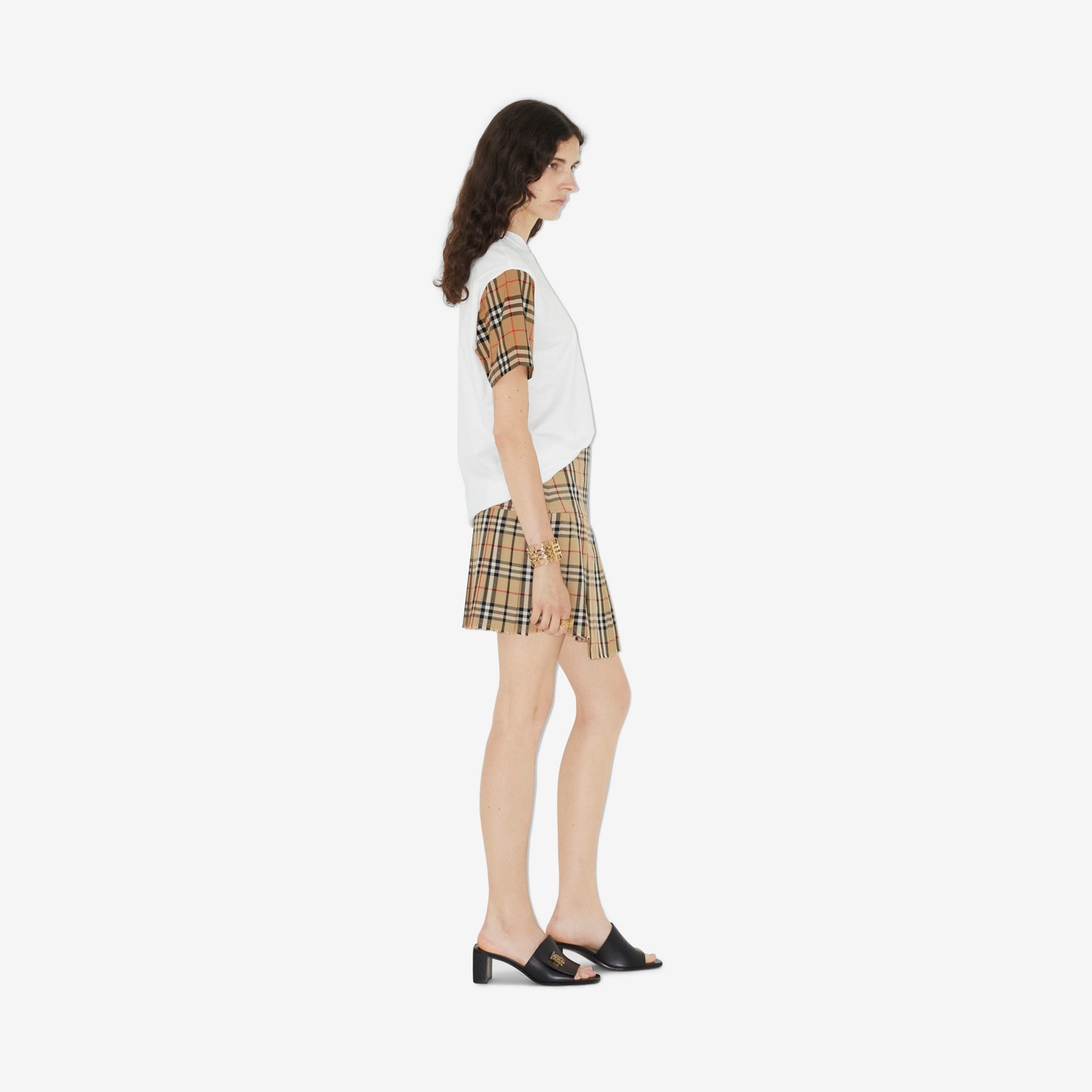 Burberry Camiseta en algodón con mangas CheckPrecio 450 00 € Extragrande Última moda