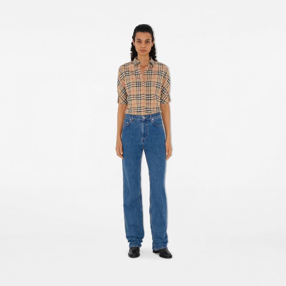 Burberry Camisa en algodón elástico CheckPrecio 390 00 € Entallado Tienda