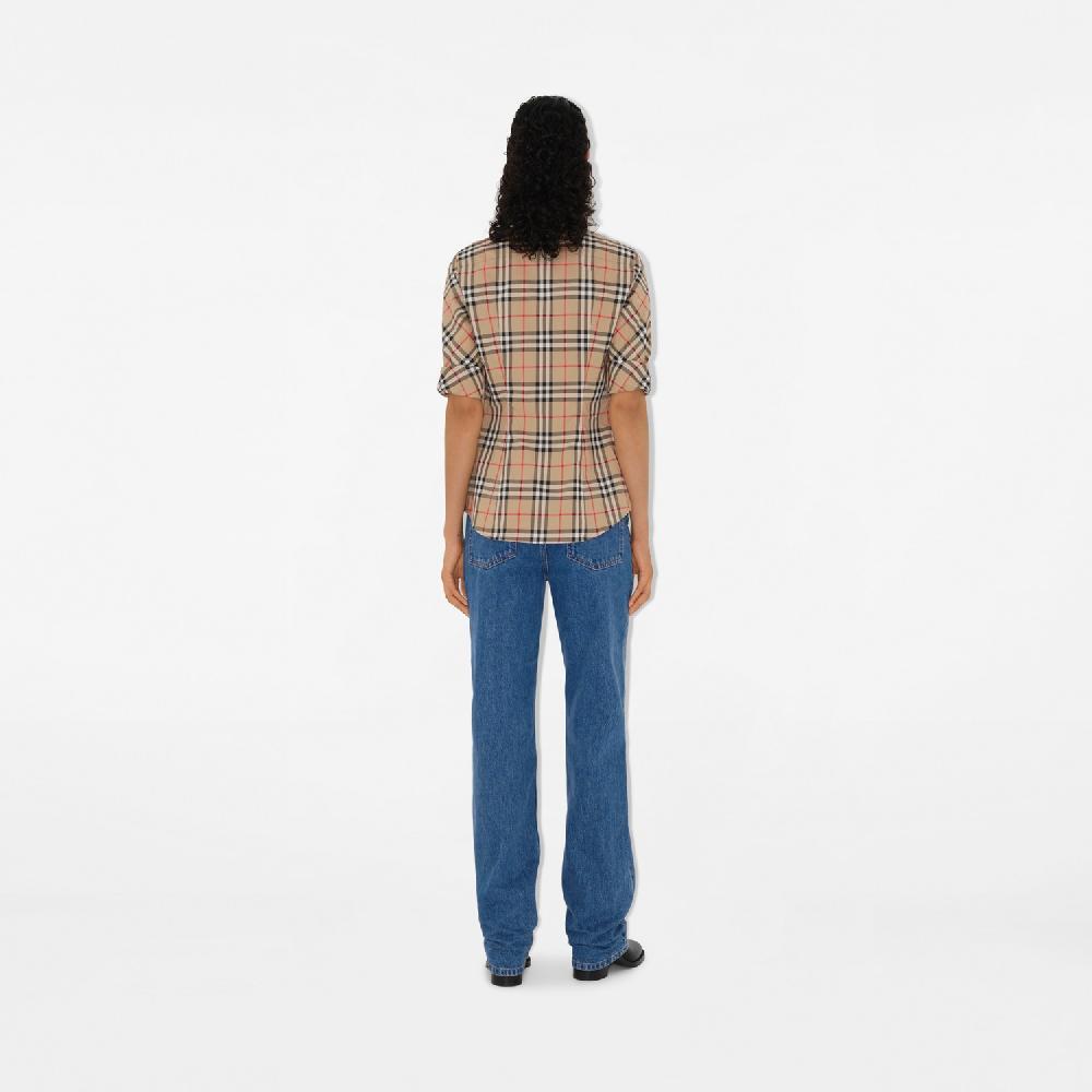 Burberry Camisa en algodón elástico CheckPrecio 390 00 € Entallado Tienda