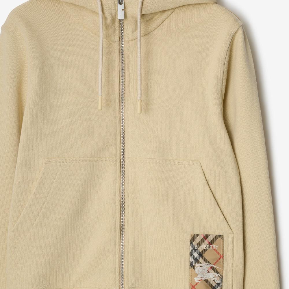 Burberry Sudadera en algodón con etiqueta Check capucha y cremalleraPrecio 640 00 € Descuento