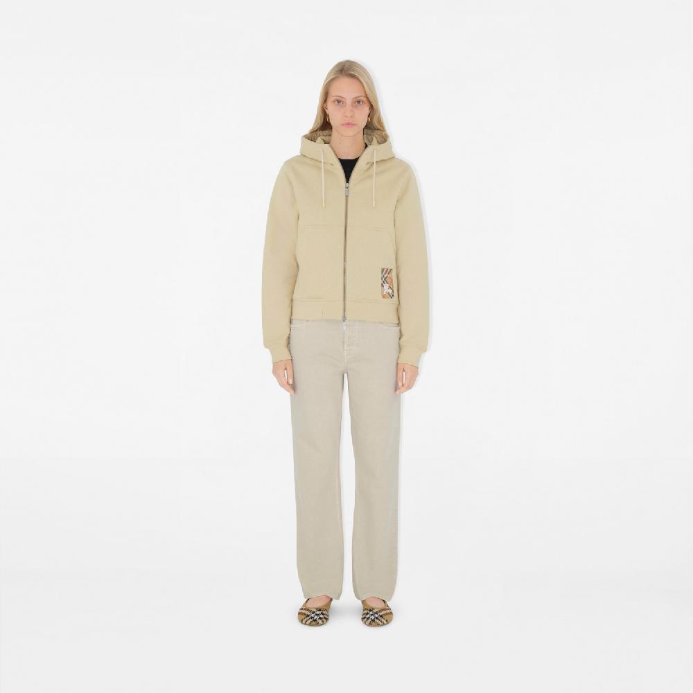 Burberry Sudadera en algodón con etiqueta Check capucha y cremalleraPrecio 640 00 € Descuento